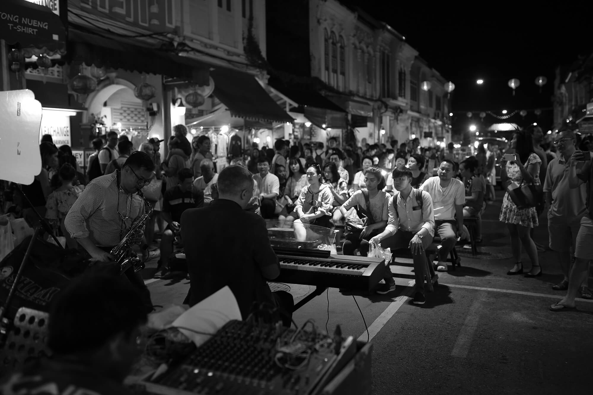 Halloween street music at phuket old town